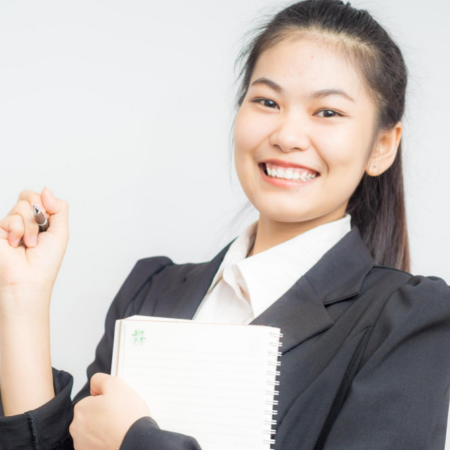 happy asian smiling business woman 